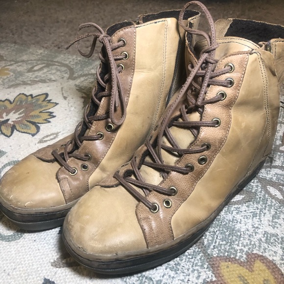 OTBT Gower Moss Women’s Wedge Leather Lace Up Boots size 8 - Picture 2 of 8